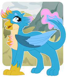 Size: 1280x1469 | Tagged: safe, artist:moonert, derpibooru import, oc, oc only, griffon, alternate design, chest fluff, solo