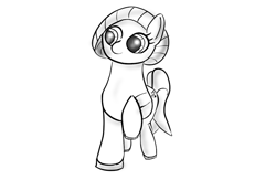 Size: 768x500 | Tagged: safe, derpibooru import, black and white, cutie mark, female, grayscale, hooves, mare, monochrome, simple background, sketch, solo, solo female, white background