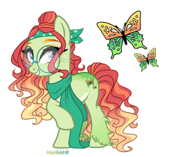 Size: 1042x948 | Tagged: safe, artist:marihht, derpibooru import, oc, oc only, earth pony, pony, bandana, clothes, earth pony oc, female, glasses, grin, mare, offspring, parent:big macintosh, parent:tree hugger, parents:treemac, scarf, simple background, smiling, solo, transparent background, unshorn fetlocks