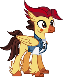 Size: 1291x1566 | Tagged: safe, artist:lightningbolt, derpibooru exclusive, derpibooru import, classical hippogriff, hippogriff, pony, .svg available, beat, clothes, colored pupils, dyed mane, feather, folded wings, hooves, jacket, male, nick martin, ponified, shirt, simple background, sleeping with sirens, solo, svg, t-shirt, talons, transparent background, undershirt, vector, wings