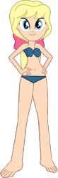 Size: 407x1246 | Tagged: safe, alternate version, artist:legobuilder100, derpibooru import, megan williams, human, equestria girls, bikini, bikini bottom, bikini top, clothes, simple background, solo, swimsuit, transparent background