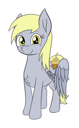 Size: 1924x3116 | Tagged: safe, artist:wapamario63, derpy hooves, pegasus, pony, candle, chest fluff, cute, derpabetes, female, flat colors, looking at you, mare, muffin, simple background, smiling, solo, transparent background, wings