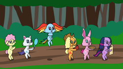 Size: 1920x1080 | Tagged: safe, artist:platinumdrop, derpibooru import, applejack, fluttershy, pinkie pie, rainbow dash, rarity, twilight sparkle, flora, garnet, jewelpet, mane six, peridot (jewelpet), prase (jewelpet), request, ruby (jewelpet), sapphie, species swap