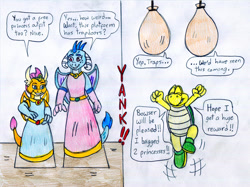 Size: 1280x956 | Tagged: safe, artist:jose-ramiro, derpibooru import, princess ember, smolder, dragon, clothes, dragoness, dress, female, koopa troopa, princess smolder, traditional art