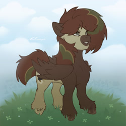 Size: 1200x1200 | Tagged: safe, artist:eltaile, derpibooru import, oc, pegasus, pony, commission, female, mare, my little pony, smiling, solo, your character here