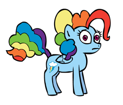 Size: 700x600 | Tagged: safe, artist:corwin, derpibooru import, rainbow dash, pegasus, pony, alternate hairstyle, female, mare, solo