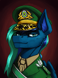 Size: 3120x4200 | Tagged: safe, artist:neitherman83, derpibooru import, oc, oc only, oc:moonstone mark, pegasus, pony, brazil, bust, clothes, military, military uniform, portrait, solo, uniform, uniform hat