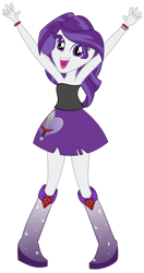 Size: 649x1231 | Tagged: safe, artist:partylikeanartist, derpibooru import, oc, oc only, equestria girls, bare shoulders, boots, clothes, helping twilight win the crown, high heel boots, raised arms, shirt, shoes, simple background, skirt, sleeveless, solo, transparent background