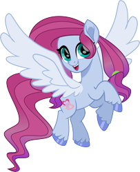 Size: 5238x6463 | Tagged: safe, artist:shootingstarsentry, derpibooru import, oc, oc:fae melody, pegasus, pony, absurd resolution, alicorn wings, female, mare, offspring, parent:jazz (g5), parent:pipp petals, simple background, solo, transparent background, wings