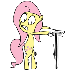 Size: 488x475 | Tagged: safe, artist:corwin, derpibooru import, fluttershy, pegasus, pony, bipedal, female, nervous, plate, plate spinning, simple background, solo, transparent background