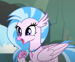 Size: 637x533 | Tagged: safe, derpibooru import, screencap, silverstream, classical hippogriff, hippogriff, student counsel, cropped, cute, diastreamies, female, jewelry, necklace, solo