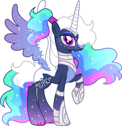 Size: 1911x1973 | Tagged: safe, artist:kurosawakuro, derpibooru import, oc, alicorn, pony, base used, female, magical lesbian spawn, mare, offspring, parent:princess luna, parent:rainbow dash, parents:lunadash, simple background, solo, transparent background