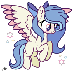 Size: 2665x2635 | Tagged: safe, artist:princessmoonsilver, derpibooru import, oc, oc:daisy, pegasus, pony, base used, bow, colored wings, female, hair bow, mare, simple background, transparent background, two toned wings, wings