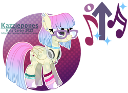 Size: 1024x747 | Tagged: safe, artist:kazziepones, derpibooru import, oc, oc only, oc:high beatz, pegasus, pony, female, glasses, headphones, mare, simple background, solo, transparent background