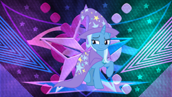 Size: 3840x2160 | Tagged: safe, artist:dashiesparkle edit, derpibooru import, edit, trixie, pony, cape, clothes, hat, solo, trixie's cape, trixie's hat, wallpaper, wallpaper edit