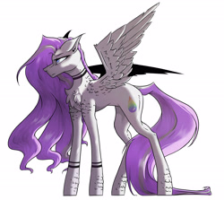 Size: 2701x2406 | Tagged: safe, artist:thelazyponyy, derpibooru import, oc, oc only, oc:snowflake, pegasus, pony, chest fluff, pegasus oc, simple background, solo, white background, wings