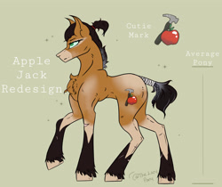 Size: 3171x2663 | Tagged: safe, artist:thelazyponyy, derpibooru import, applejack, earth pony, pony, female, mare, redesign, solo, unshorn fetlocks