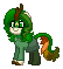 Size: 216x236 | Tagged: safe, artist:dematrix, derpibooru import, oc, oc only, oc:cynthia greenleafton, kirin, pony, clothes, female, pixel art, pony town, simple background, solo, transparent background