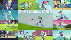 Size: 1968x1109 | Tagged: safe, derpibooru import, edit, edited screencap, editor:quoterific, screencap, applejack, pinkie pie, rainbow dash, rarity, sci-twi, scribble dee, sunset shimmer, twilight sparkle, blue crushed, do it for the ponygram!, epic fails (equestria girls), eqg summertime shorts, equestria girls, equestria girls (movie), equestria girls series, festival looks, fluttershy's butterflies, fluttershy's butterflies: rainbow dash, forgotten friendship, friendship games, rainbow rocks, shake your tail, sic skateboard, steps of pep, stressed in show, stressed in show: rainbow dash, wake up!, wake up!: rainbow dash, spoiler:eqg series (season 2), applejack's hat, balloon, barefoot, basketball, belly button, belt, blowing whistle, boots, bowtie, canterlot high, clothes, cowboy boots, cowboy hat, cute, dashabetes, denim, denim skirt, eyes closed, feet, female, football, geode of shielding, geode of sugar bombs, geode of super speed, geode of super strength, geode of telekinesis, grin, hand on hip, hat, helmet, high heels, hoodie, jackabetes, jewelry, leather, leather vest, magical geodes, motorcycle, necklace, open mouth, open smile, ponytail, rarity peplum dress, shoes, skateboard, skateboarding, skirt, smiling, speaker, sports, surfboard, surfing, tanktop, text, vest, volleyball, whistle, whistle necklace, whistling