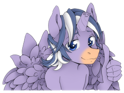 Size: 2300x1739 | Tagged: safe, anonymous artist, derpibooru import, oc, alicorn, anthro, broken horn, horn, oc name needed, png, simple background, solo, thumbs up, transparent background