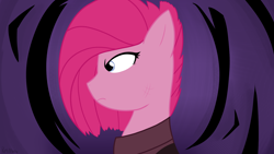 Size: 3840x2160 | Tagged: safe, alternate version, artist:reinbou, derpibooru import, pinkie pie, earth pony, pony, the cutie re-mark, alternate hairstyle, purple background, simple background, solo