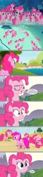 Size: 2209x8868 | Tagged: safe, artist:silverbuller, derpibooru import, edit, edited screencap, screencap, pinkie pie, too many pinkie pies, 3d, clone, comic, pinkie clone, screencap comic