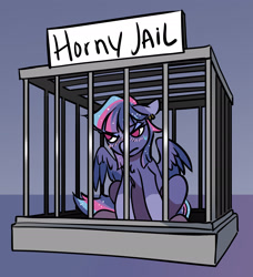 Size: 2111x2313 | Tagged: safe, artist:opalacorn, derpibooru import, oc, oc only, pegasus, pony, horny jail, solo