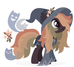 Size: 1024x937 | Tagged: safe, artist:kabuvee, derpibooru import, oc, earth pony, pony, female, hat, mare, simple background, solo, transparent background, witch hat