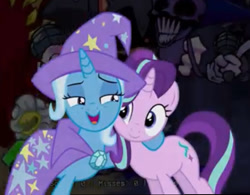 Size: 626x488 | Tagged: safe, derpibooru import, starlight glimmer, trixie, pony, unicorn, face to face, female, friday night funkin', happy, lesbian, lidded eyes, looking at each other, looking at someone, open mouth, shipping, smiling, smiling at each other, startrix, touching face, youtuber, youtuber:thewizardpony