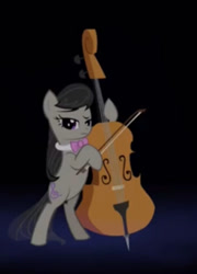 Size: 629x876 | Tagged: safe, derpibooru import, octavia melody, earth pony, pony, bipedal, concerned, confused, friday night funkin', musical instrument, phantasm (song), sad, upset, violin, worried, youtuber:thewizardpony