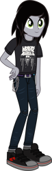 Size: 791x2589 | Tagged: safe, artist:lightningbolt, derpibooru exclusive, derpibooru import, human, equestria girls, .svg available, belt, chains, clothes, equestria girls-ified, hand on hip, jeans, jewelry, kellin quinn, linkin park, male, necklace, pants, ripped jeans, ripped pants, shirt, shoes, skinny jeans, sleeping with sirens, smiling, socks, solo, svg, t-shirt, torn clothes, vector