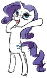 Size: 358x591 | Tagged: safe, artist:ponyrake, derpibooru import, rarity, pony, unicorn, bipedal, female, simple background, solo, white background