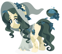 Size: 1024x888 | Tagged: safe, artist:kabuvee, derpibooru import, oc, oc only, pony, unicorn, clothes, cutie mark, female, hat, lineless, mare, simple background, solo, transparent background, witch hat
