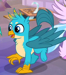 Size: 247x282 | Tagged: safe, derpibooru import, screencap, gallus, griffon, season 8, what lies beneath, spoiler:s08, adorable face, cute, gallabetes, happy