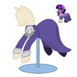 Size: 1080x1080 | Tagged: safe, artist:artiststr, derpibooru import, twilight sparkle, twilight sparkle (alicorn), alicorn, pony, clothes, dress, mannequin, pony town, simple background, solo, theyellowfeather, transparent background