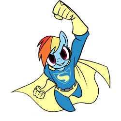 Size: 1000x1000 | Tagged: safe, artist:thatradhedgehog, derpibooru import, rainbow dash, anthro, clothes, dc comics, simple background, solo, superman, transparent background, uniform, wonderbolts, wonderbolts uniform