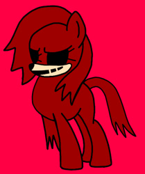 Size: 609x727 | Tagged: safe, derpibooru import, earth pony, pony, barely pony related, forced smile, friday night funkin', glare, knuckles exe, knuckles the echidna, ponified, smiling, sonic the hedgehog (series), stance, triple trouble