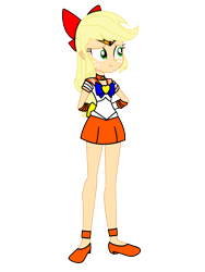 Size: 3072x4096 | Tagged: safe, artist:rollyagami02, derpibooru import, applejack, equestria girls, clothes, clothes swap, cosplay, costume, pixiv, sailor moon, sailor venus, simple background, solo, transparent background