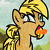 Size: 50x50 | Tagged: safe, artist:sketchyjackie, derpibooru import, applejack, earth pony, pony, animated, female, gif, mare, picture for breezies, pigtails, silly, silly pony, sweet apple acres, tongue, tongue out, who's a silly pony