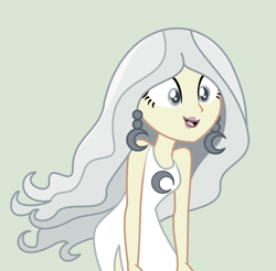 Size: 1192x1172 | Tagged: safe, artist:hoppingicon, artist:toybonnie54320, derpibooru import, human, equestria girls, clothes, dress, ear piercing, earring, female, jewelry, milky way and the galaxy girls, moon, piercing, smiling, white dress