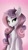 Size: 1136x2048 | Tagged: safe, artist:disarrayedfay, derpibooru import, sweetie belle, pony, unicorn, cheek fluff, ear fluff, ears, eyebrows, female, gradient background, looking at you, mare, older, older sweetie belle, raised eyebrow, smiling, smiling at you, solo