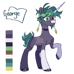 Size: 1024x1024 | Tagged: safe, artist:lynesssan, derpibooru import, oc, oc:george, pony, unicorn, deviantart watermark, heterochromia, male, obtrusive watermark, simple background, solo, stallion, transparent background, watermark