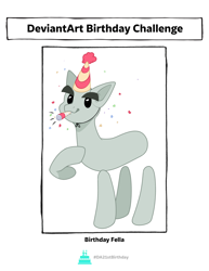 Size: 2550x3300 | Tagged: safe, artist:purplegrim40, derpibooru import, earth pony, pony, 2021, deviantart, hat, hoof on chest, male, old art, party hat, party horn, ponified, solo, stallion