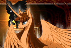 Size: 458x312 | Tagged: safe, derpibooru import, oc, oc only, oc:pagie fausticorn, alicorn, pony, castlevania, female, horn, mare, paige hogan, ponyvania, ponyvania: order of equestria, smiling, spread wings, wings