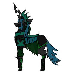 Size: 722x803 | Tagged: safe, artist:homicidal doktor, derpibooru import, queen chrysalis, changeling, armor, simple background, solo, transparent background