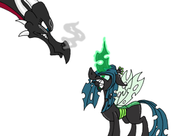 Size: 3084x2428 | Tagged: safe, artist:dragonboi471, derpibooru import, queen chrysalis, changeling, dragon, crossover, cynder, simple background, spyro the dragon (series), transparent background