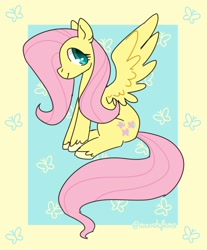 Size: 2480x3000 | Tagged: safe, artist:bardocobarde, artist:mrkawauso, derpibooru import, fluttershy, pegasus, pony, cute, female, high res, mare, profile, shyabetes, smiling, solo, spread wings, unshorn fetlocks, wings