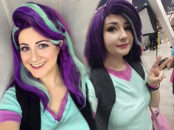 Size: 2171x1621 | Tagged: safe, artist:sarahndipity cosplay, artist:seabeersky, derpibooru import, starlight glimmer, human, equestria girls, mirror magic, spoiler:eqg specials, clothes, cosplay, costume, everfree northwest, everfree northwest 2019, grin, irl, irl human, photo, smiling
