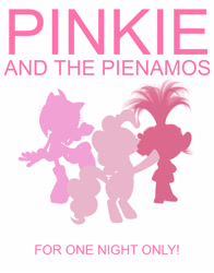 Size: 2200x2800 | Tagged: safe, derpibooru import, pinkie pie, amy rose, crossover, donna and the dynamos, mamma mia, poppy, poster parody, princess poppy, simple background, sonic the hedgehog (series), trolls, white background
