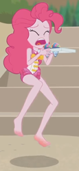 Size: 396x864 | Tagged: safe, derpibooru import, screencap, pinkie pie, better together, equestria girls, too hot to handle, barefoot, clothes, feet, one-piece swimsuit, pinkie pie swimsuit, solo, swimsuit